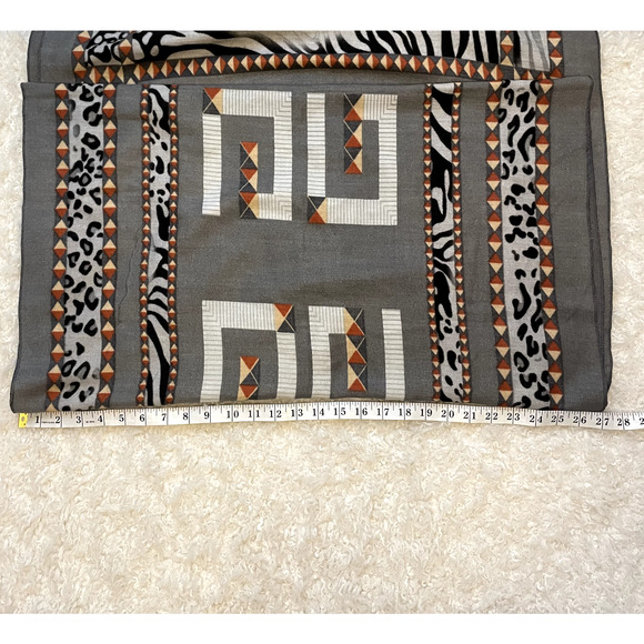 NWT Gregory Ladner Women's Geometric Animal Print Boho Scarf Wrap Safari - Picture 9 of 12